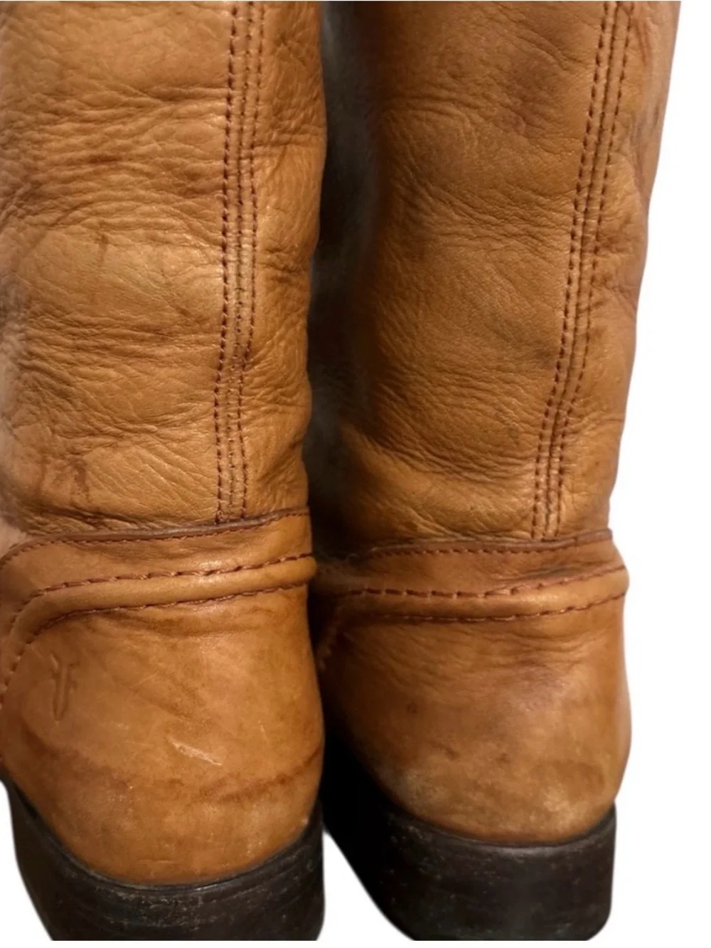 Frye Melissa Classic Tall Leather Riding Boots - Tan Marbled Leather Oiled toe